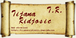 Tijana Riđošić vizit kartica